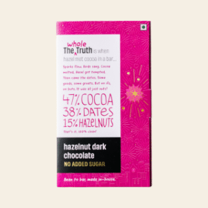 The Whole Truth Hazelnut Dark Chocolate Sweetened with Dates-80g