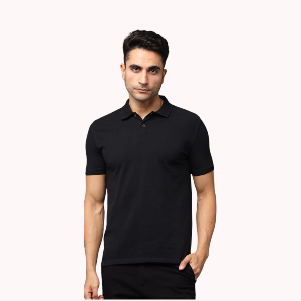 Shop the Polo Without Tipping - Black T Shirt from Aetheraa. A sleek, minimal design perfect for casual and semi-formal wear. Premium fabric, timeless fit.